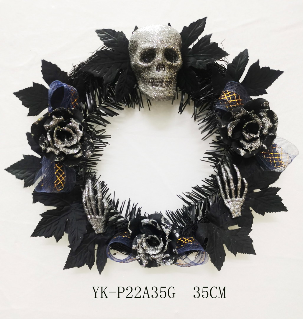 Halloween LED wreath-3