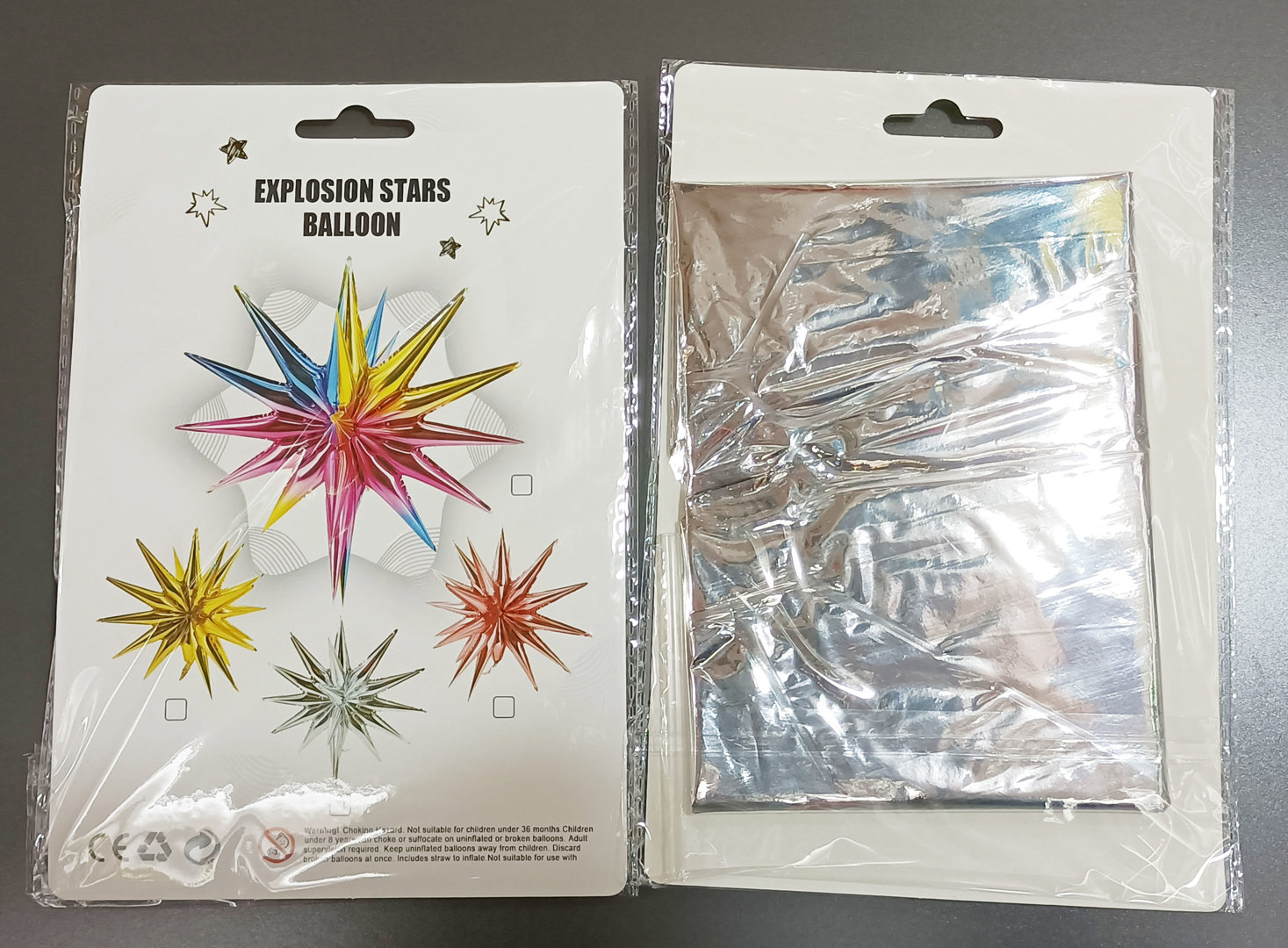 Exploding Star aluminized film balloons