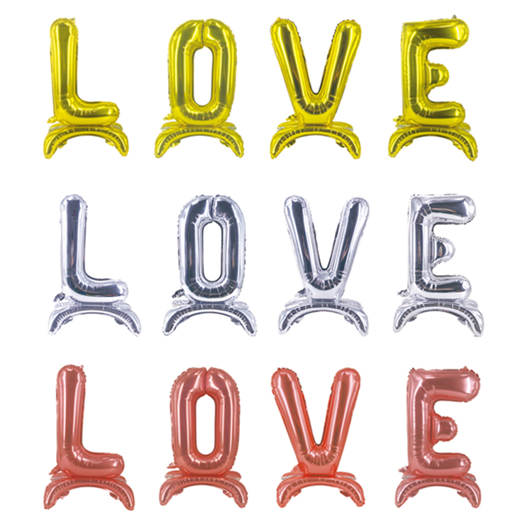 LOVE aluminized film balloons